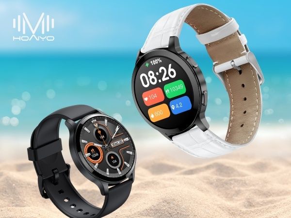 Смарт часовник с 1.5" HD дисплей, Bluetooth разговори, кожена каишка