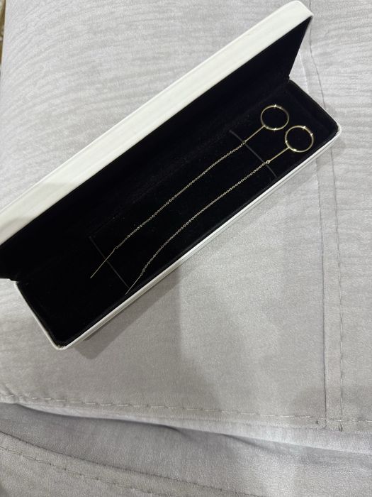 Золотые серги весучие золота 585 проба италия