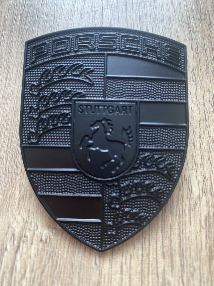 Emblema Semn Logo Stema Capota Porsche Negru Auriu Argintiu Bronz