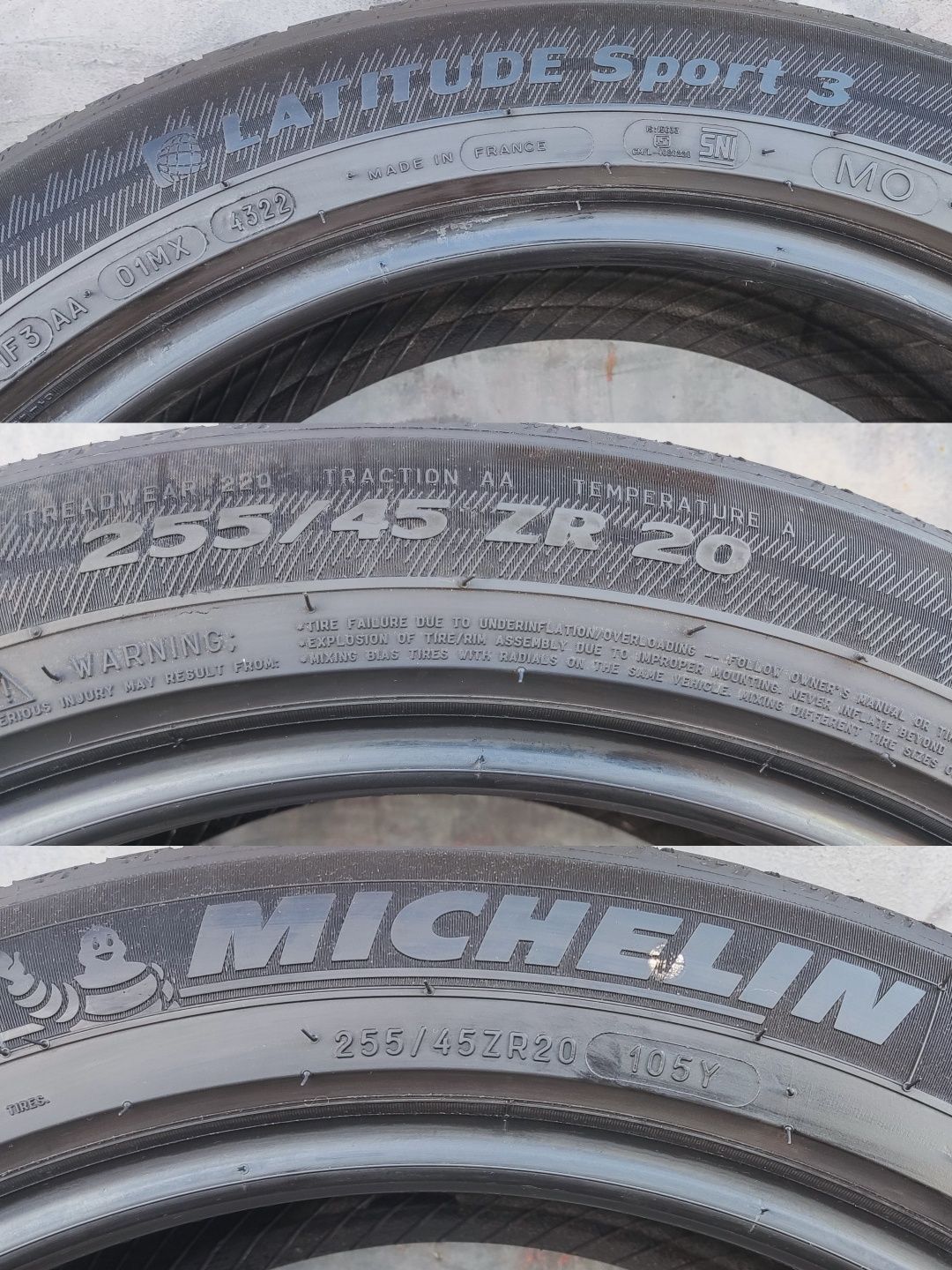 4бр. летни гуми 255/45/20 Michelin Latitude Sport 3, MO, dot22
dot22
6