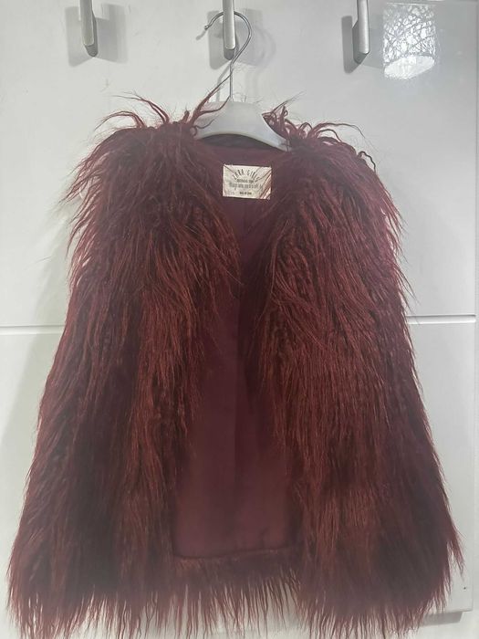 Vesta din blăniță roșie Zara - fetițe 5 -6 ani