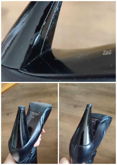 Cizme Enzo Bertini negre, cu toc, stare buna