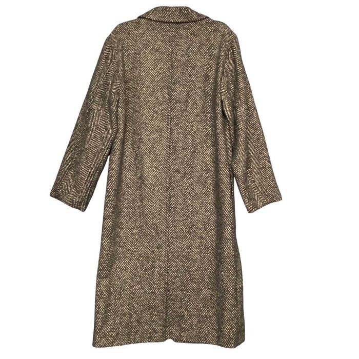 Мъжко есенно-зимно дълго палто, кафяво,вълна + хастар НОВО - XL размер