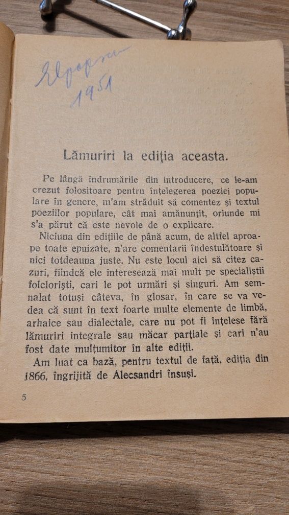 Poezii populare , Vasile Alecsandri carte veche