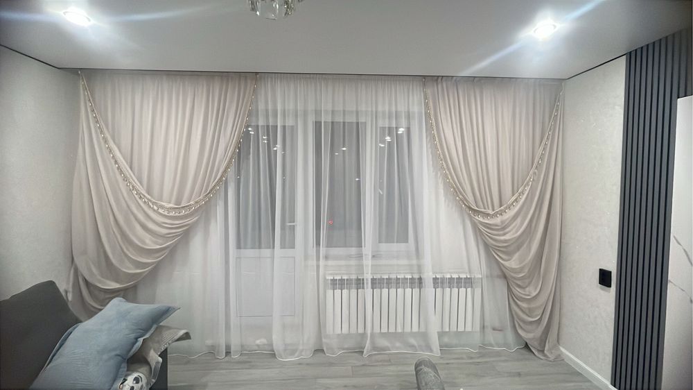 Новый комплект штор тюль