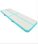 Saltea gimnastică gonflabilă cu pompă verde 400x100x20 cm PVC