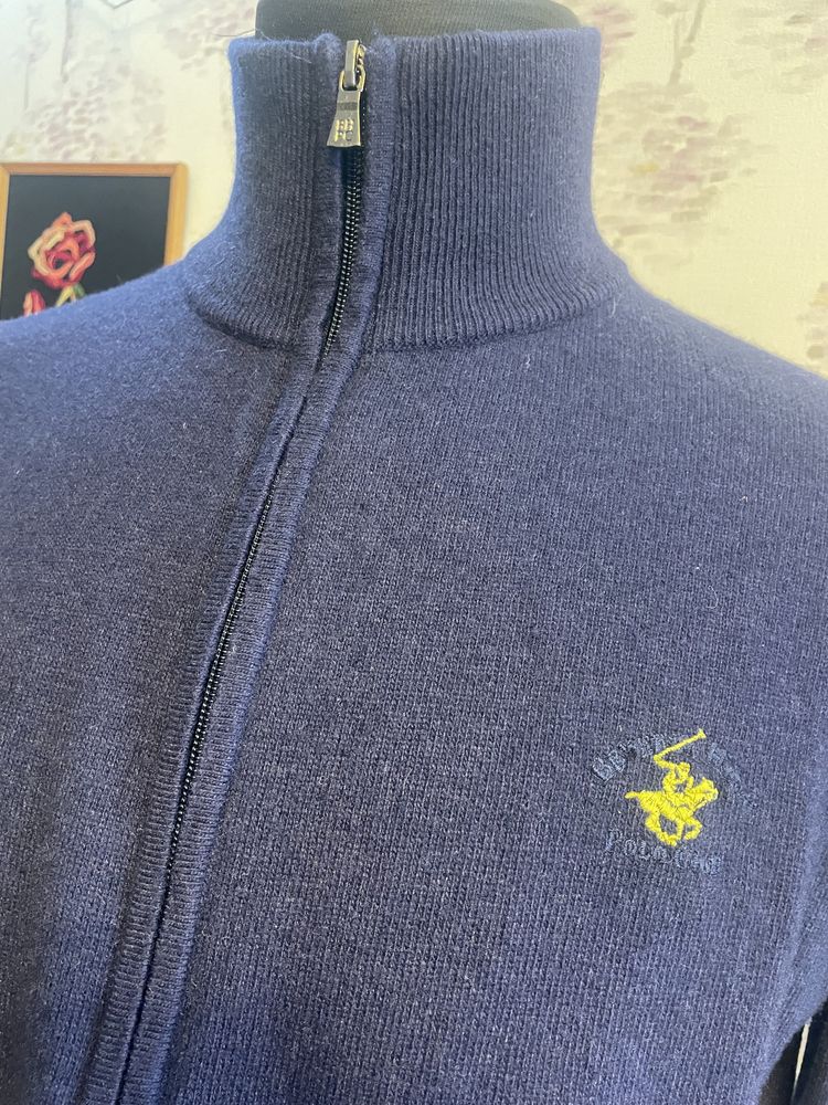 Jerseu barbati lana merino si cashmere Blue Stone L/XL