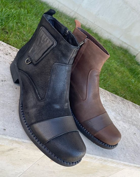 Мъжки боти естествена кожа с каучуково ходило.