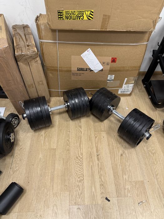 Gantere reglabile Olimpice Profesionale noi cu rulmenti 65 kg+65Kg=130
