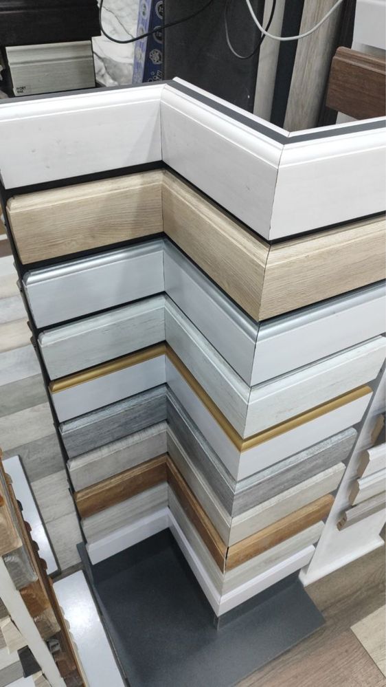Alyumin plintus va profil,MDF, dyuropolimer,Plastik, Alyumin,Polyureta