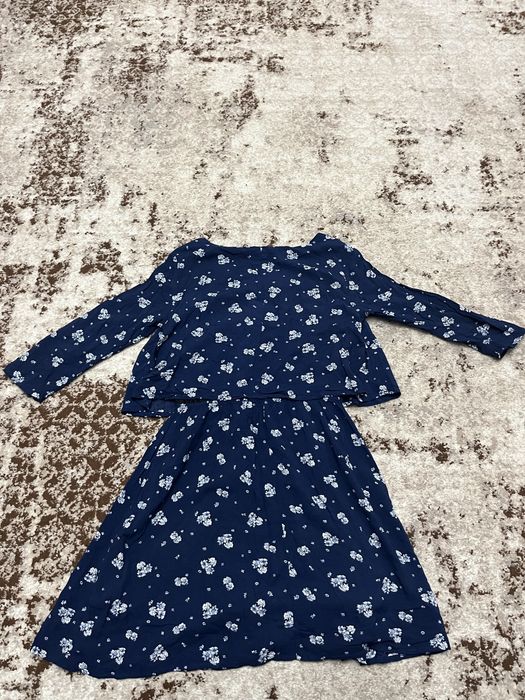 Rochie albastra cu flori,lejera,marimea M