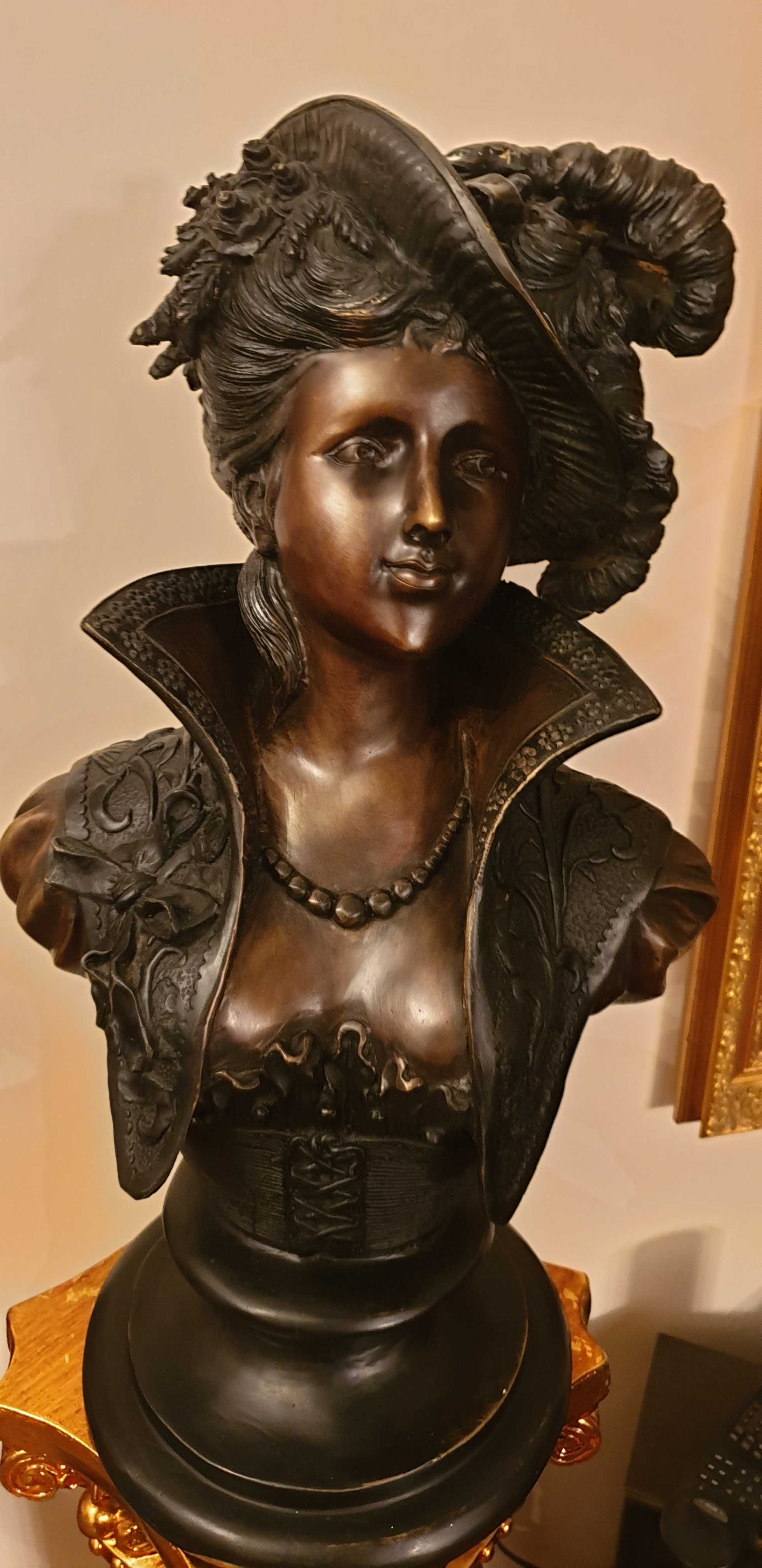 Statuie  bronz bust femeie epoca