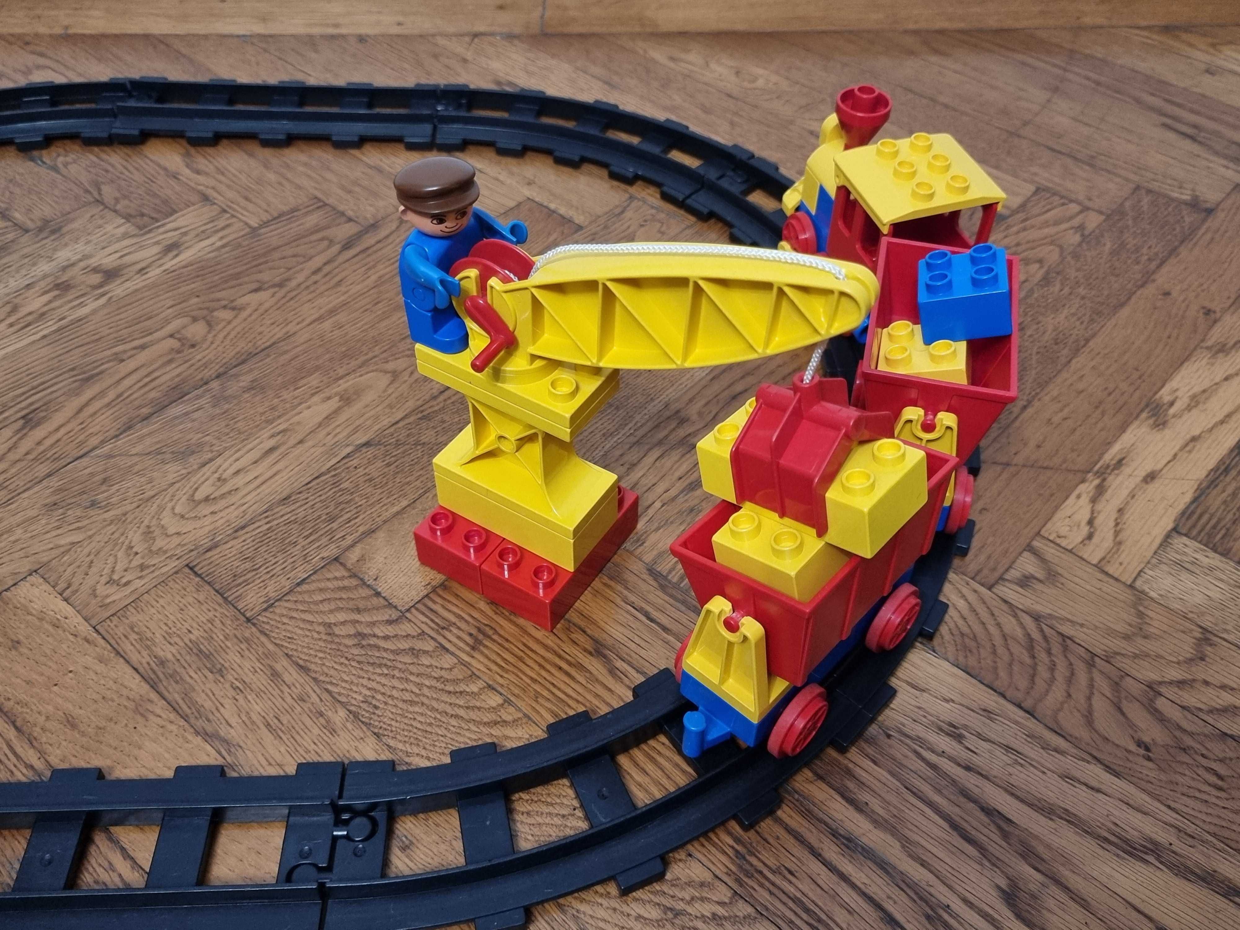 Lego Duplo 2700, Tren marfar cu sine si macara, vintage