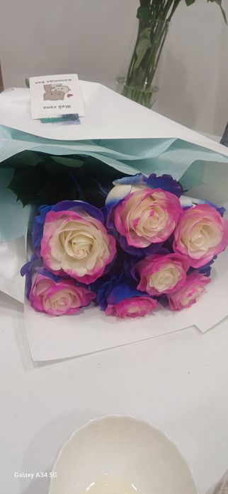Роза, свежая сегодняшний, 7 штук