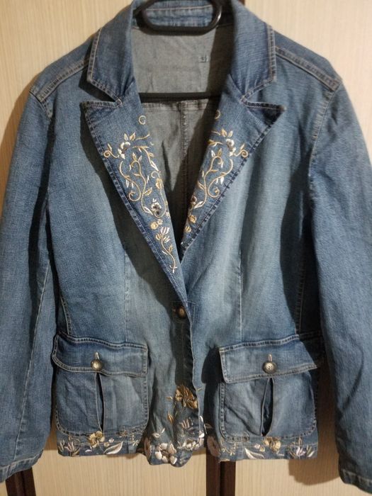 Sacou brodat denim