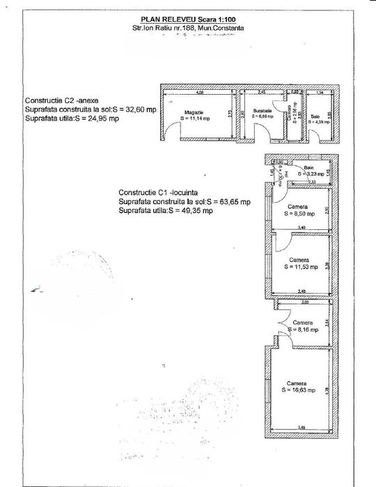 Teren cu casa | Ion Ratiu | Deschidere 10m