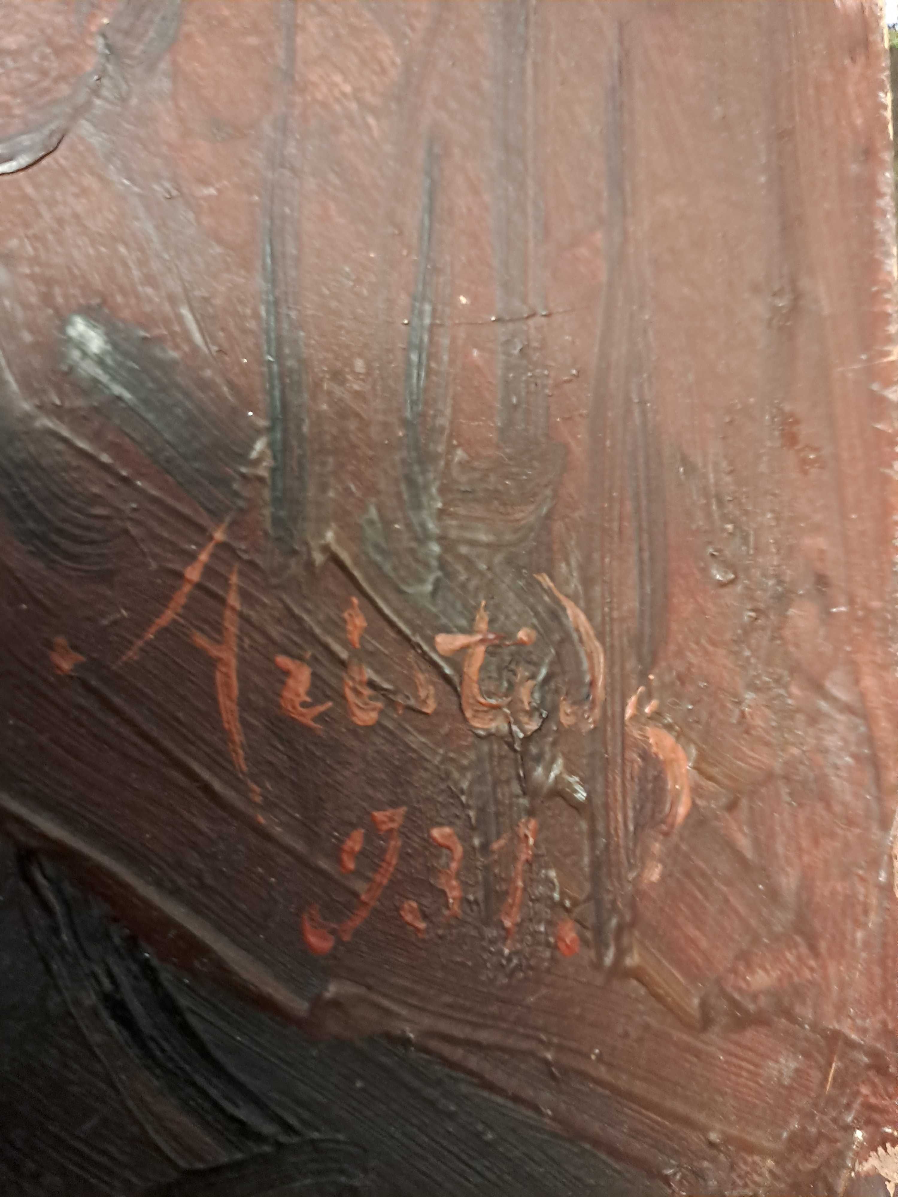 tablou pictura veche semnat Aristide datat 1931