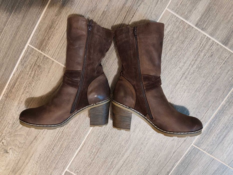 Дамски ботуши - естествена кожа с вълна