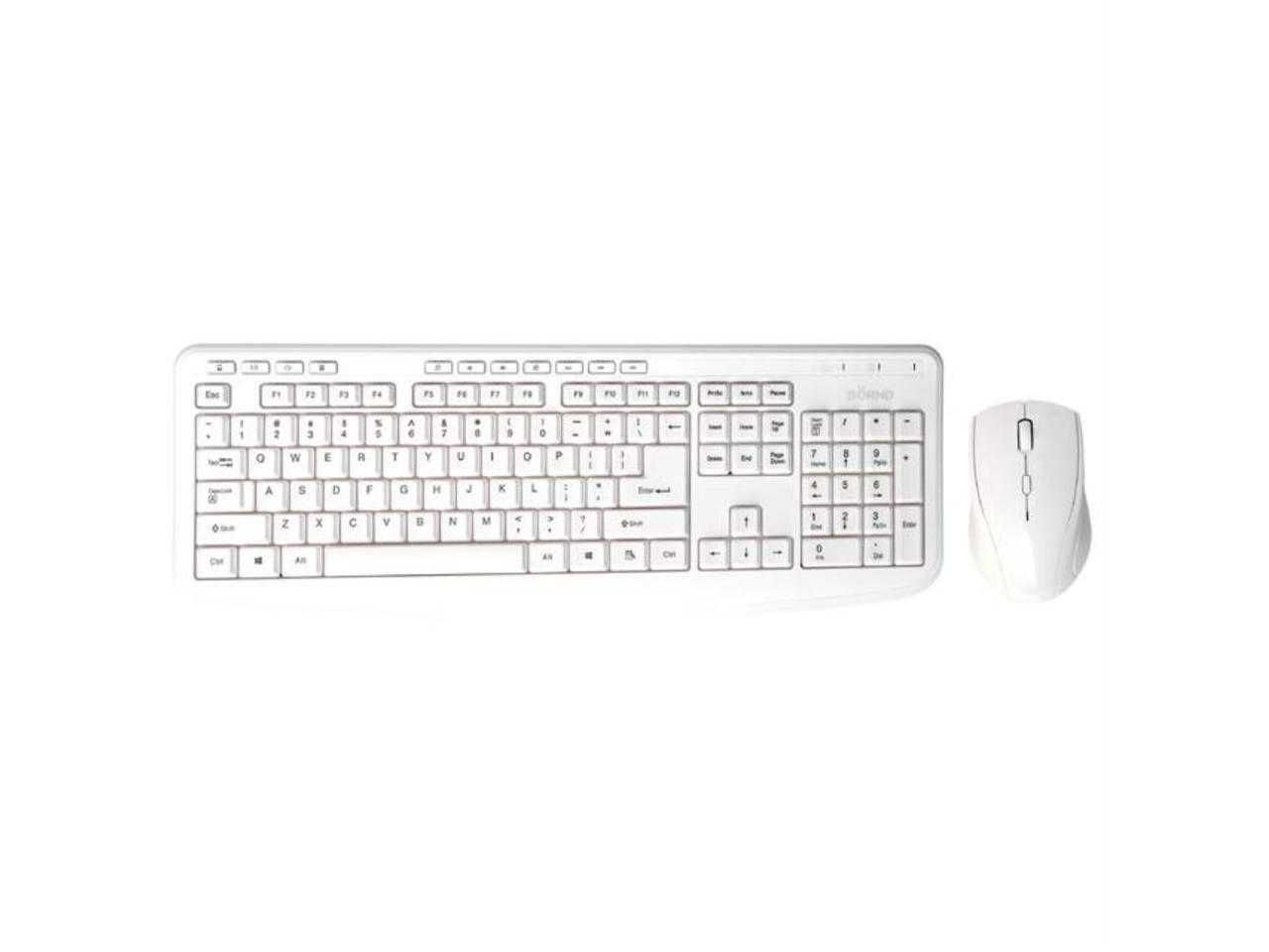 Комбинирана безжична клавиатура и мишка Bornd M610 (бяла)