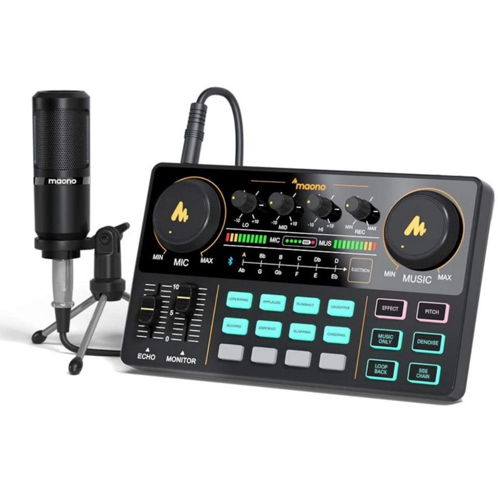 Set profesional pentru Podcast - Maono, mixer, microfon, casti