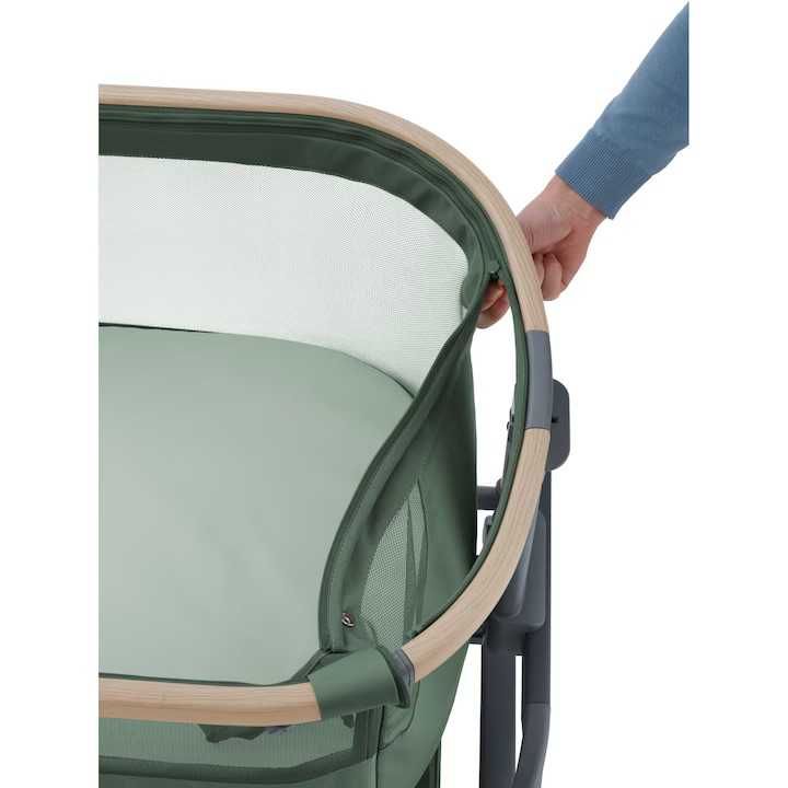 Неразопаковано креватче next-to-me Maxi-Cosi Iora Air, зелен + подарък