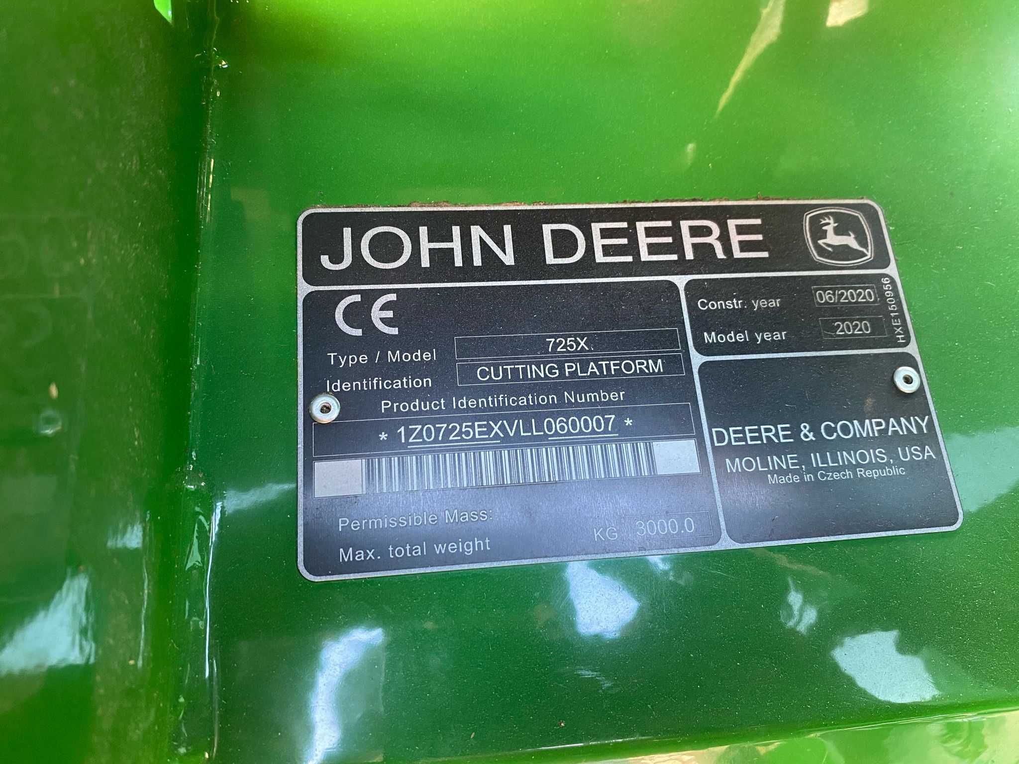 Heder paioase JOHN DEERE 725 X + Carucior transport heder Zurn 625X