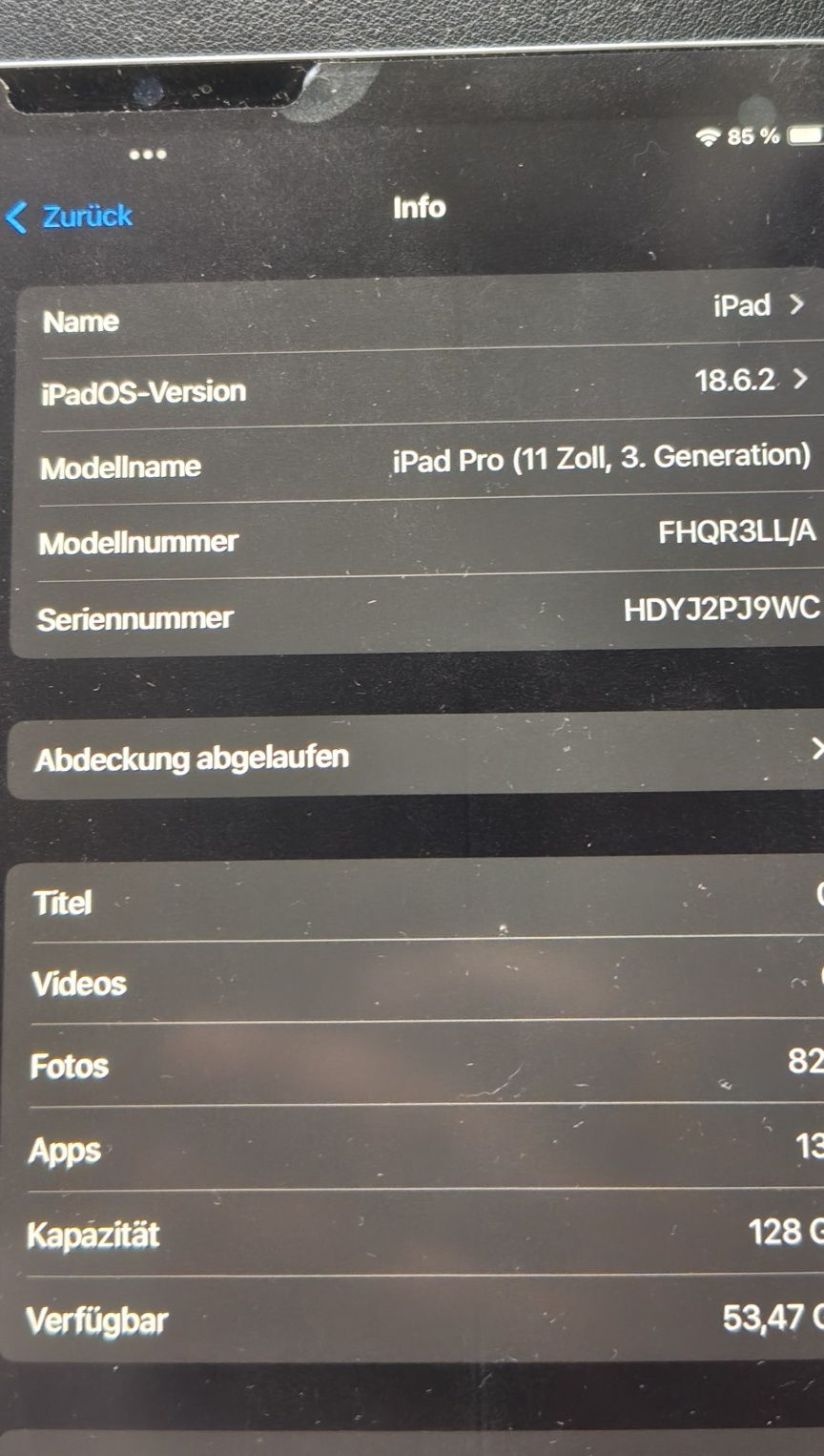 iPad Pro Gen. 3 - 2021 M1  128GB
8 GB | 128 GB | 5G