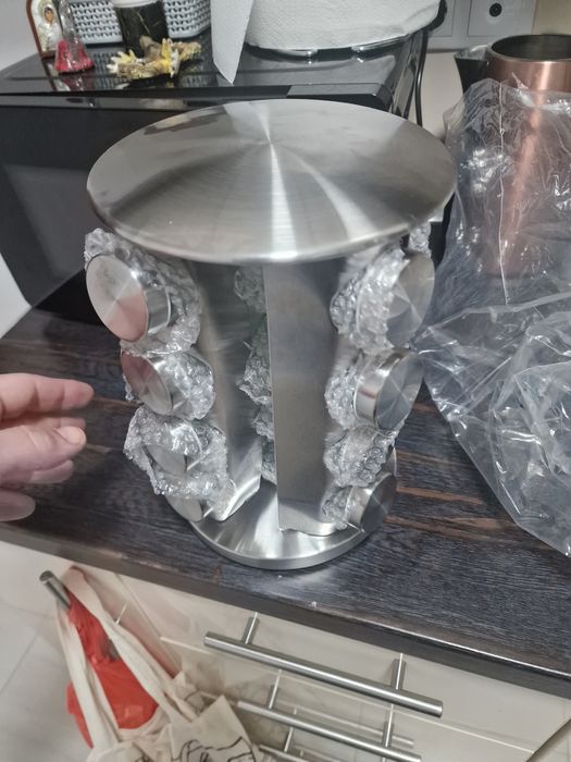 Suport rotativ pentru condimente, ideal pentru blat de bucătărie, cu 1