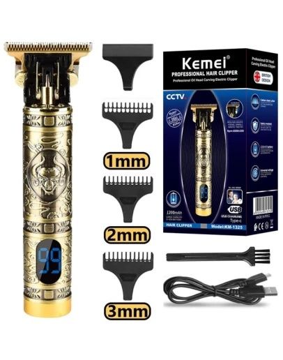 Професионален тример за подстригване и оформяне с LED дисплей Kemei KM