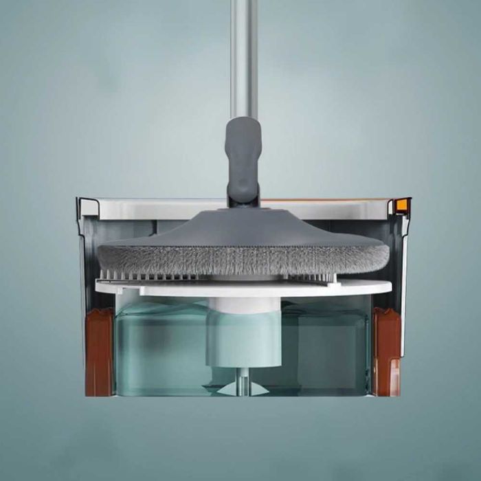 Set mop rotativ cu galeata centrifuga, separa apa murdara, 4 rezerve