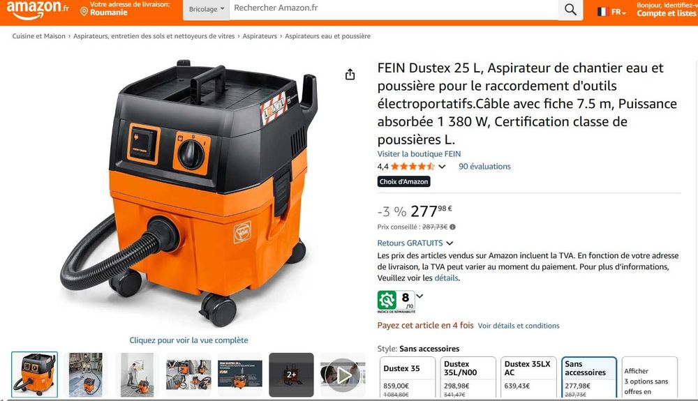 Aspirator santier FEIN Dustex 25 L