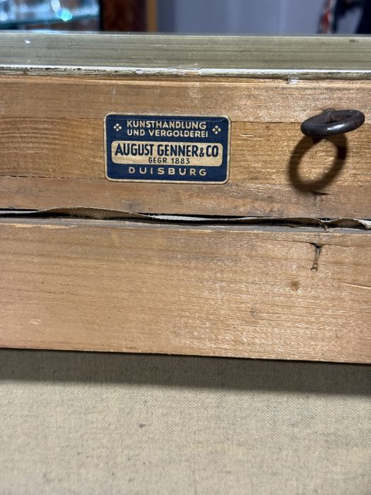 стара красива картина маслени бои платно автор