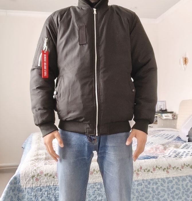 Бомбер МА-1, осень-весна, ремувка в подарок, 48 размер