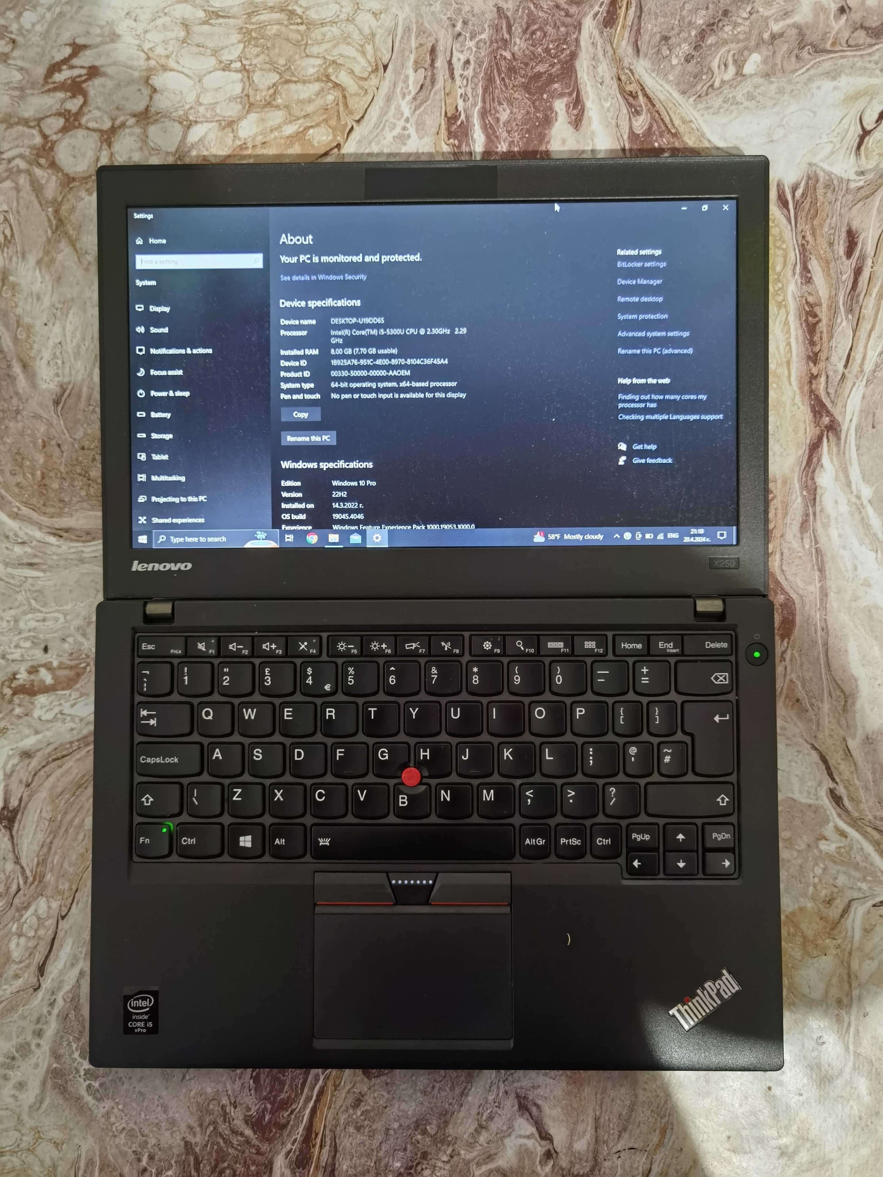 Lenovo ThinkPad X250 12.5"