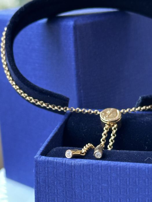 Колие и гривна Swarovski, черни лебеди, цвят розово злато