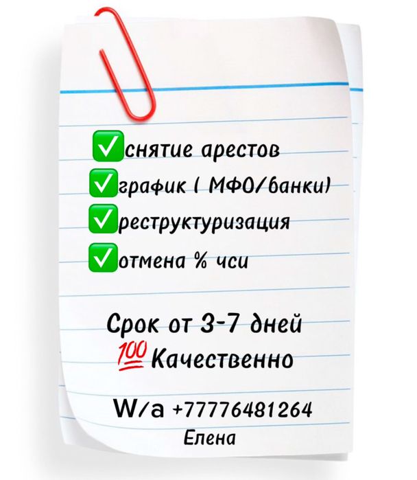 Снятие арестов ( мфо/банки)