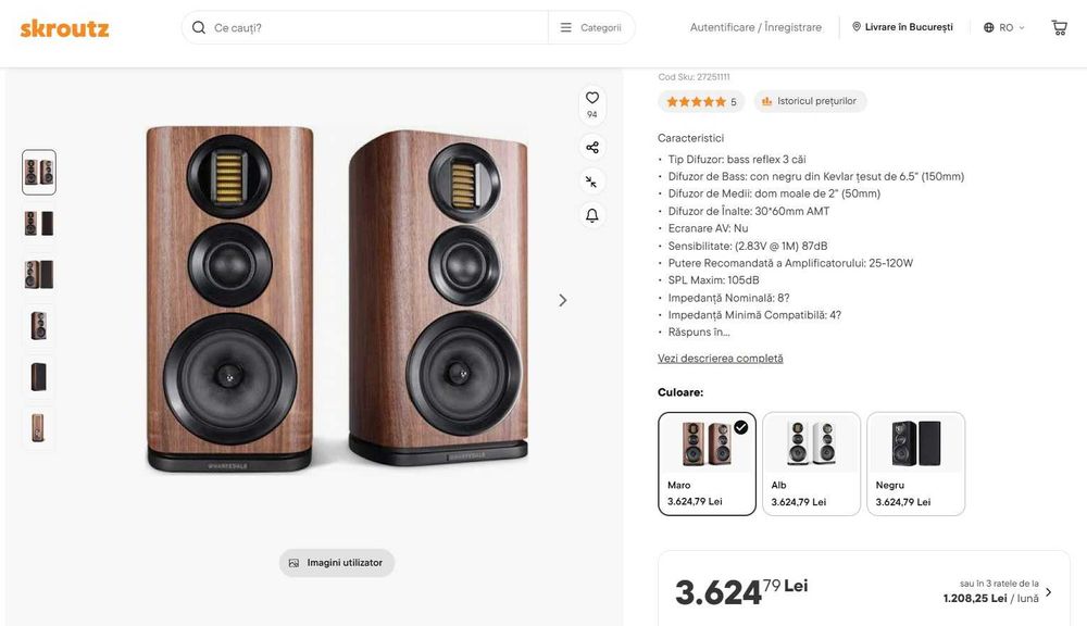 Boxe Wharfedale Evo 4.2 cu stative originale
