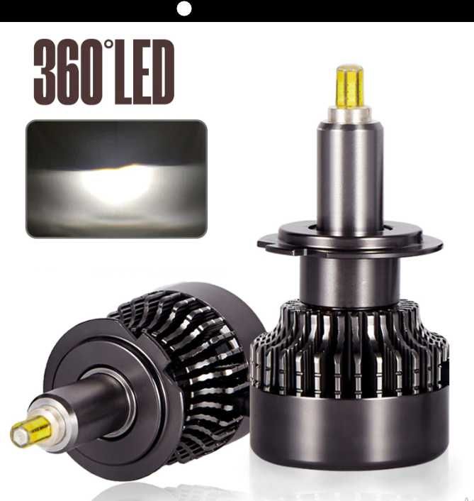 Лед крушки 3558-1 за фарове Turbo Led H1  ВИСОК клас CANBUS  360° /80W