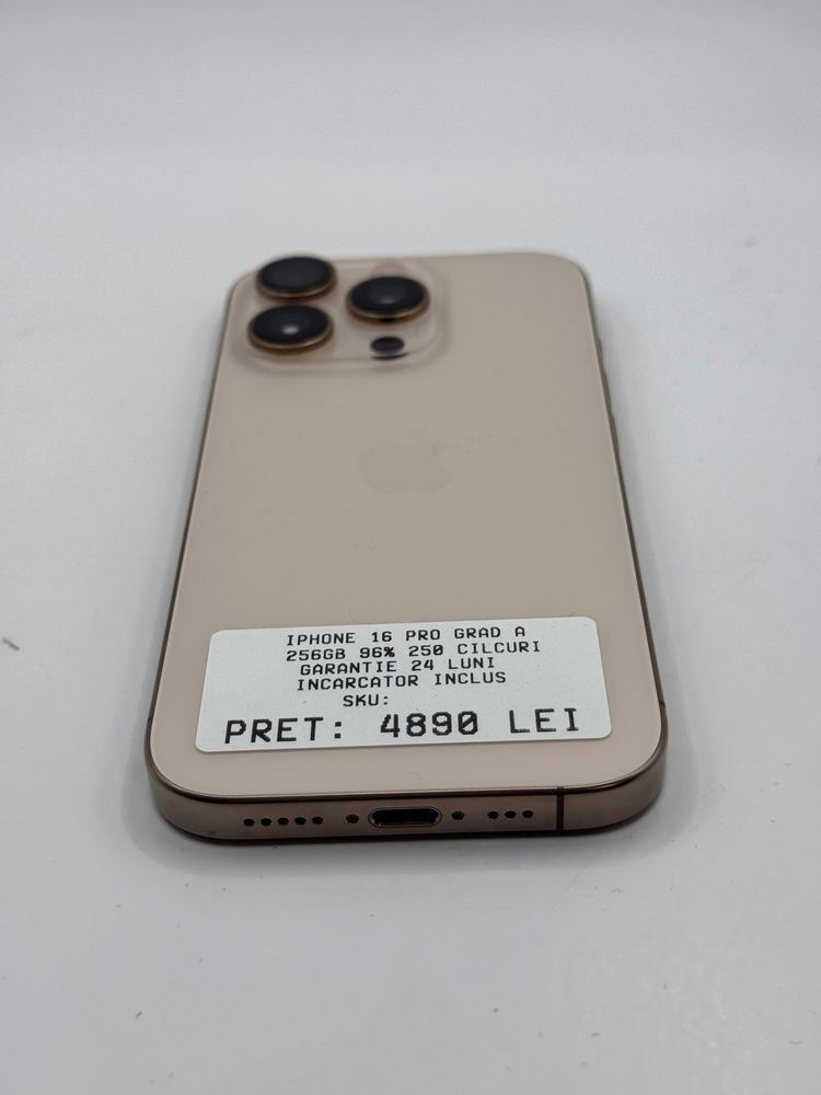 Iphone 16 Pro 256GB 96% Grad A Garantie 24 luni - zonemag.ro