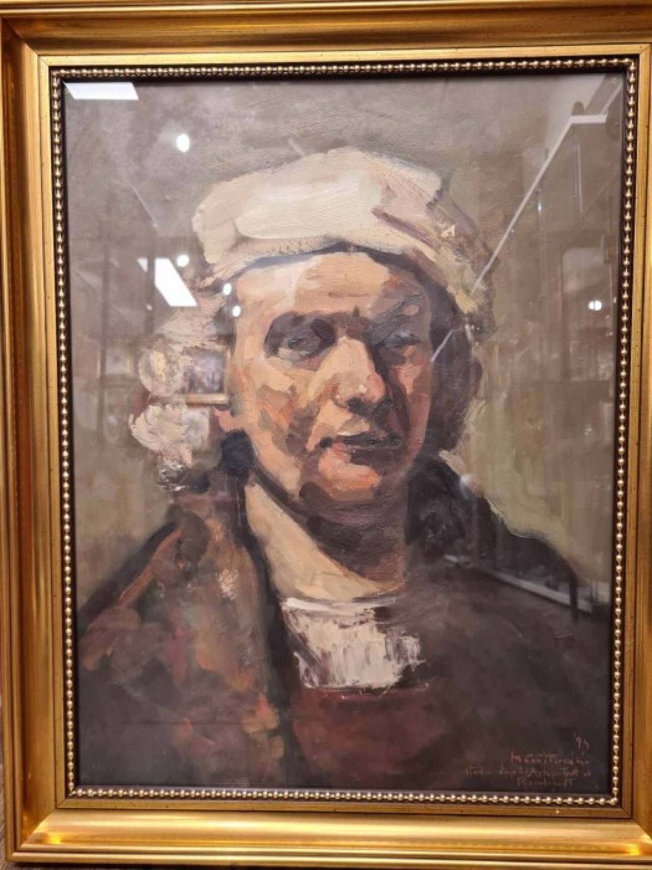Tablou Manuell Mânăstireanu ''Studiu după autoportret de Rembrandt"