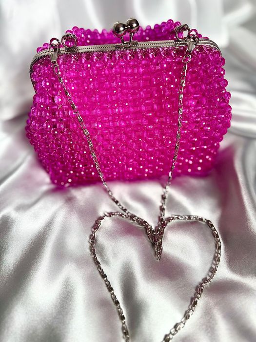 Дамска чанта в циклама ръчна изработка