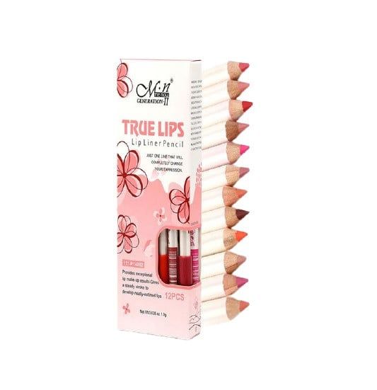 Set 12 creioane de buze Menow, True Lips