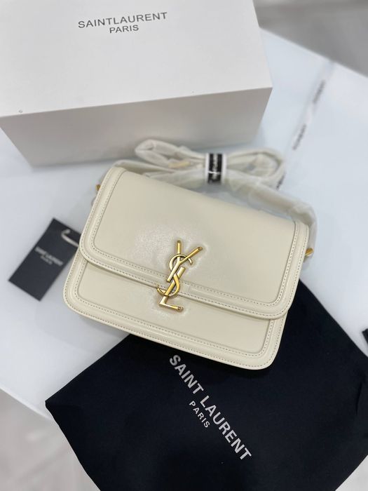 Чанта кожена YSL бяла и черна