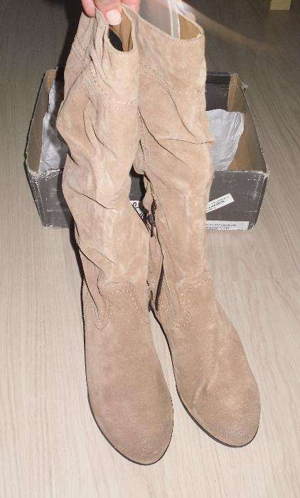 cizme Benvenutti nr 39 piele intoarsa naturala noi