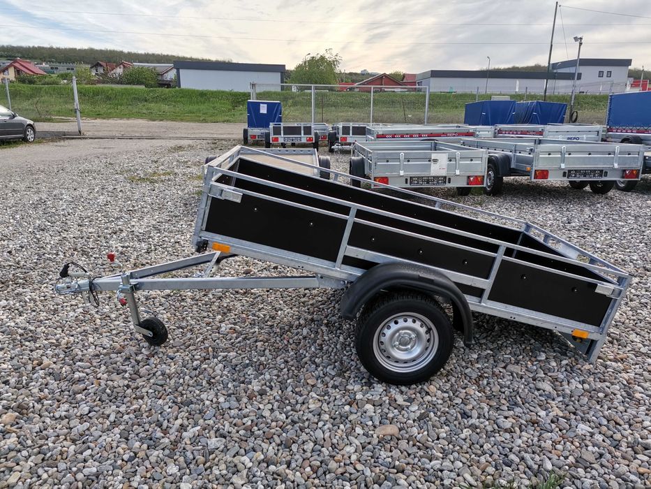 Remorca Auto 750 KG Repo Atv Moto cu Prelată Dublu Ax Platforma