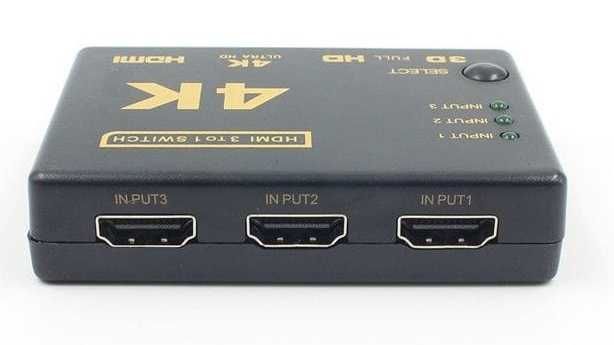 Коммутатор HDMI 3 порта поддержка HD 4К/2K с дистанционным управлением