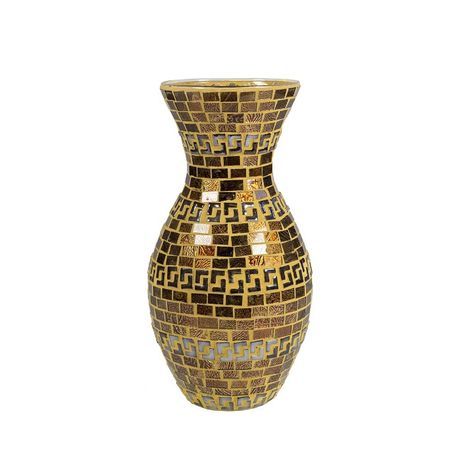 Vaza din sticla colorata cu simboluri grecesti