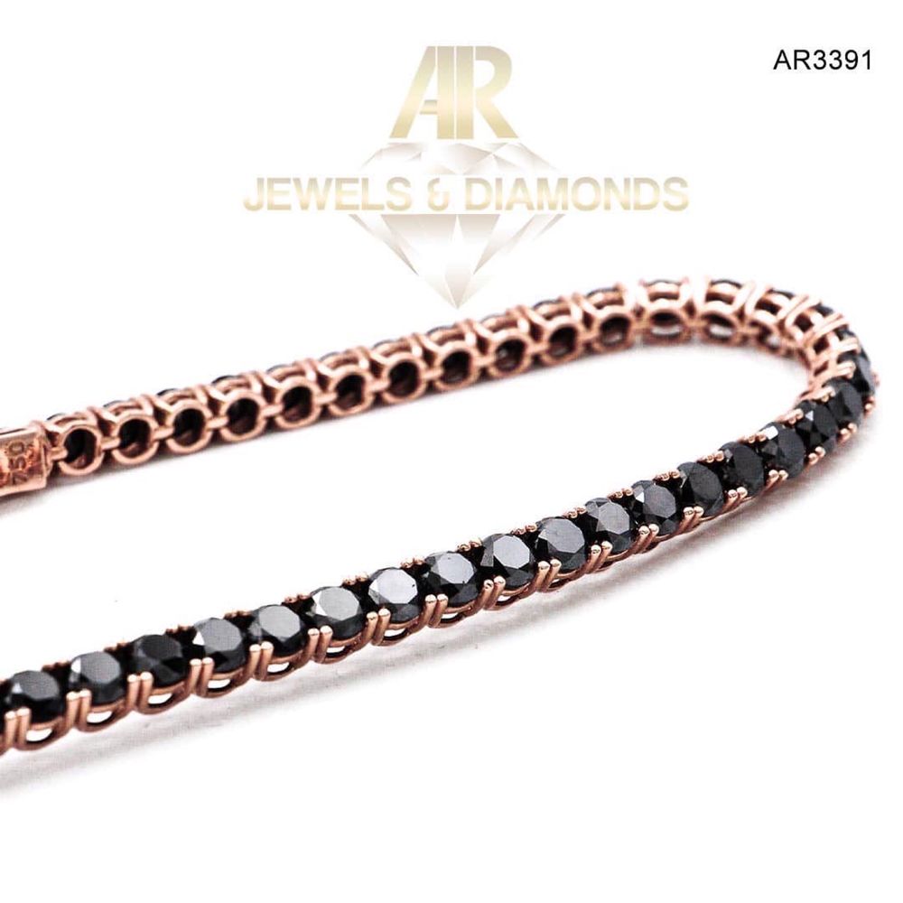 Bratara Aur 18 K Tennis cu Diamante negre model ARJEWELS(AR3391)