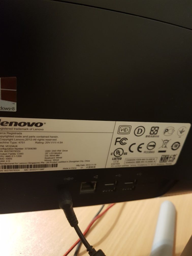 Lenovo C345 20,0-инчов настолен компютър ,,всичко в едно"