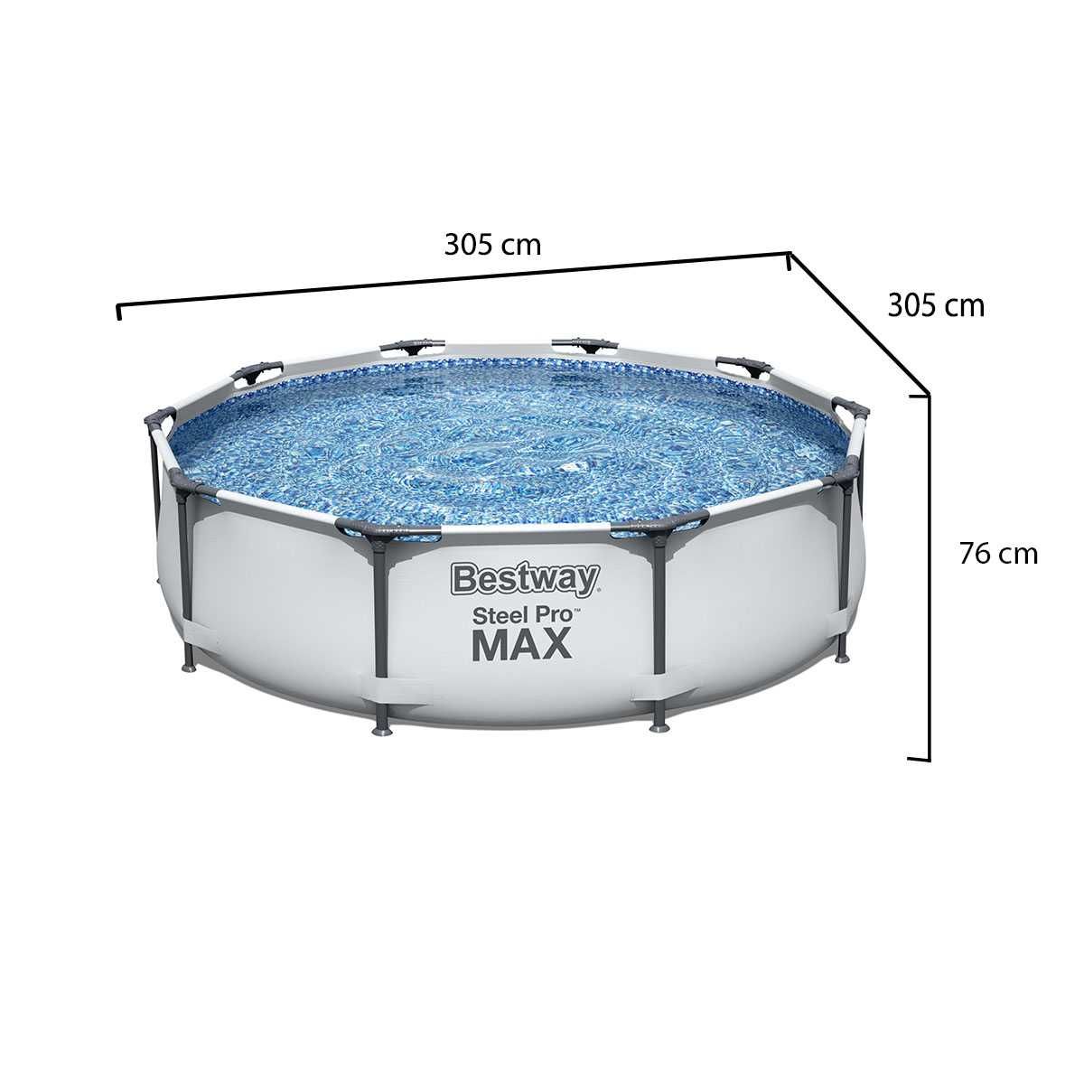 BESTWAY кръгъл басейн 3.05m x 76cm Steel Pro